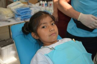Young girl at the dentist